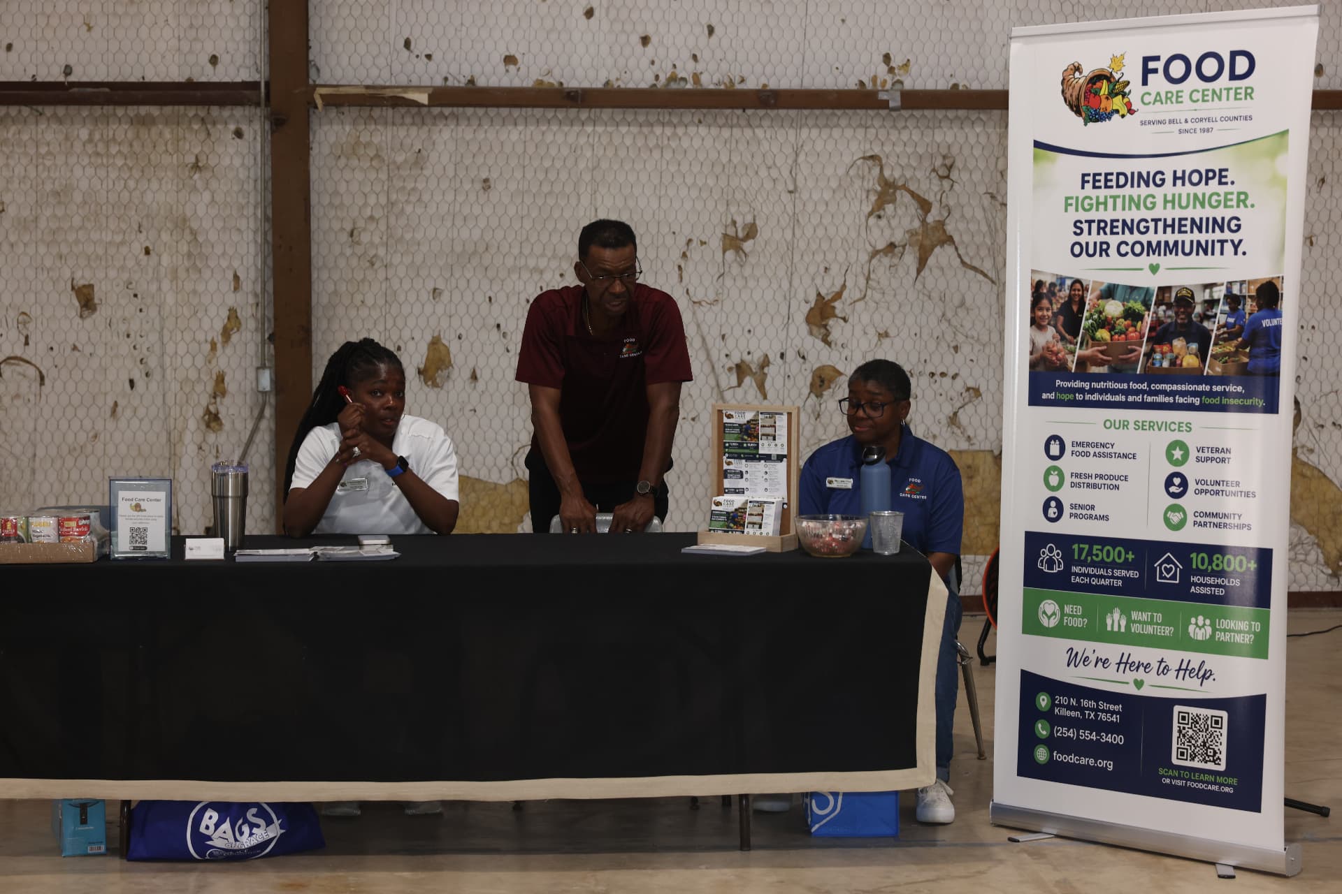 The Food Care Center team at their resource booth.