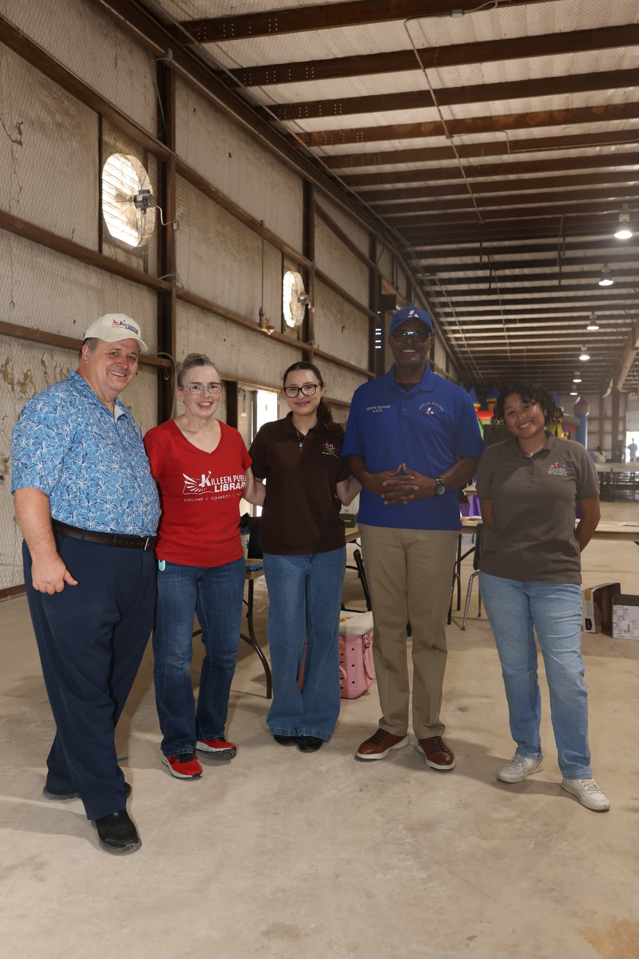 Killeen Public Library staff and Mayor Joseph Solomon at the library booth.