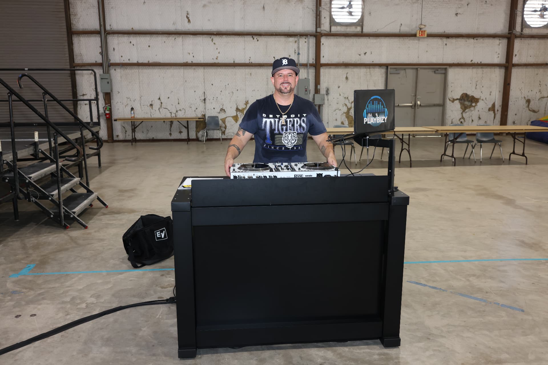 DJ PlayBizy at his DJ booth during the festival.